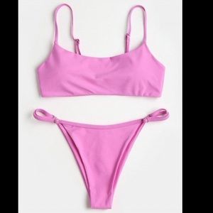 Neon pink bikini